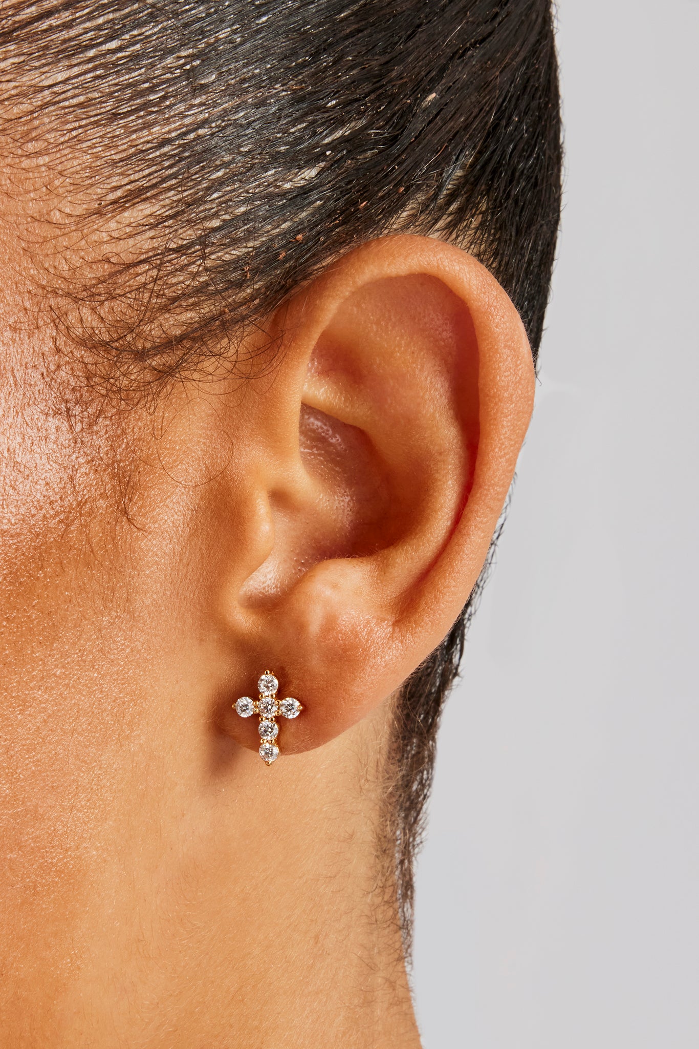 925 Moissanite Vermeil Kreuz Ohrstecker - 12mm